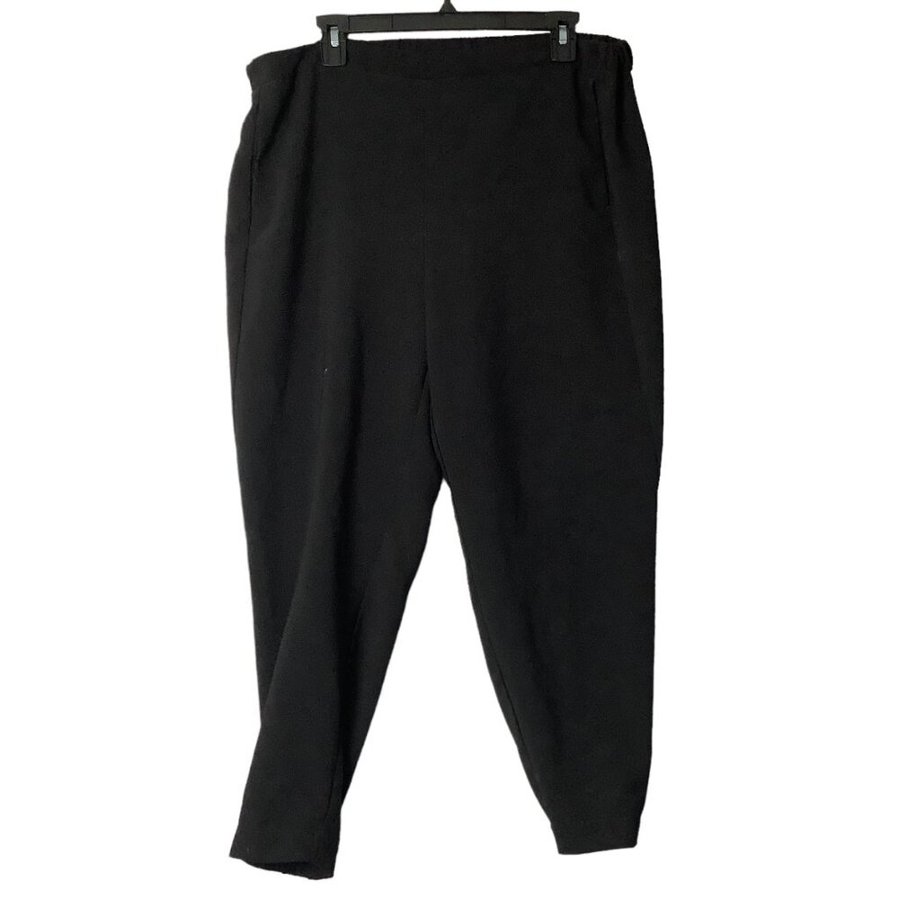 Chico's Cropped Pants Women Sz 2.5 US 14 Regular Black Business Career Workwear